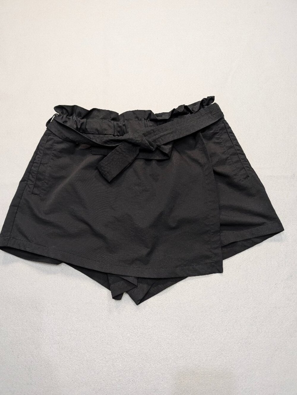 CALIA Black Paperbag Tie Waist Wrap Skort Women's M